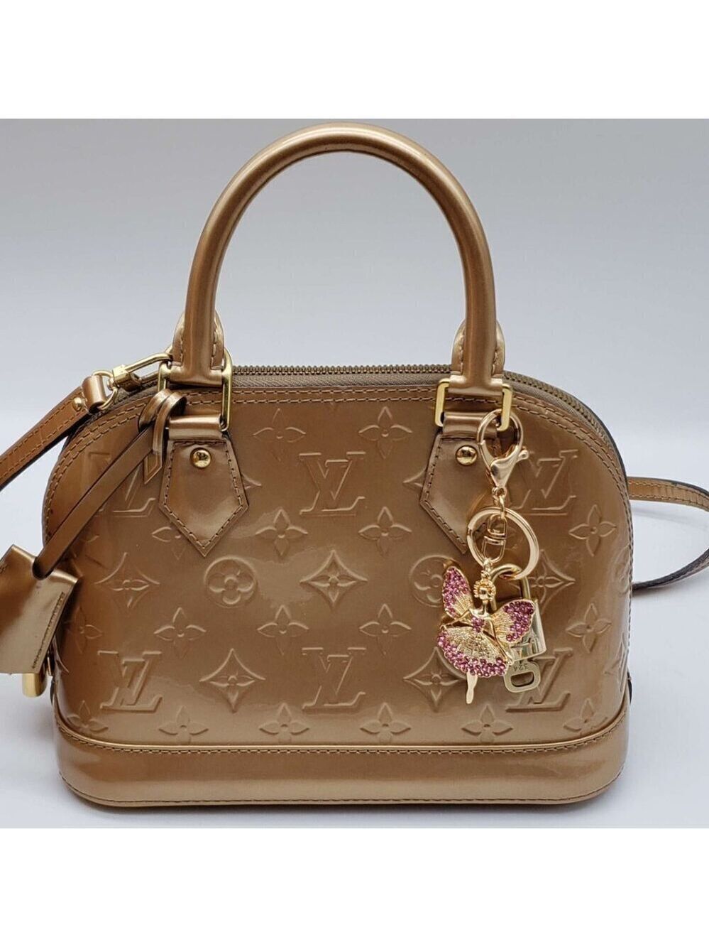 Authentic LV Gold Padlock & Key 🔑 Bag Charm / Unbranded Fairy Keychain Combo